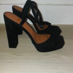 ASOS besign square toe block platform heels shoes